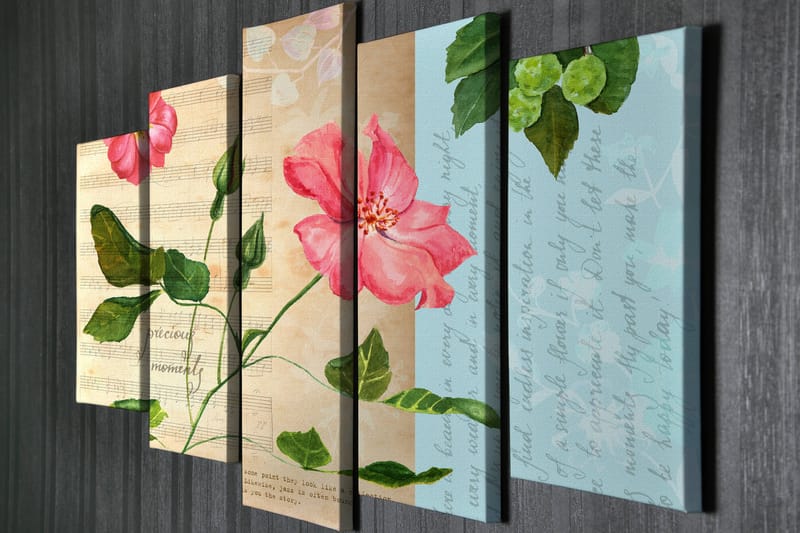 Dekorativ Canvastavla 5-Delar 70x20 cm - Flerfärgad - Inredning - Tavlor & konst - Canvastavlor