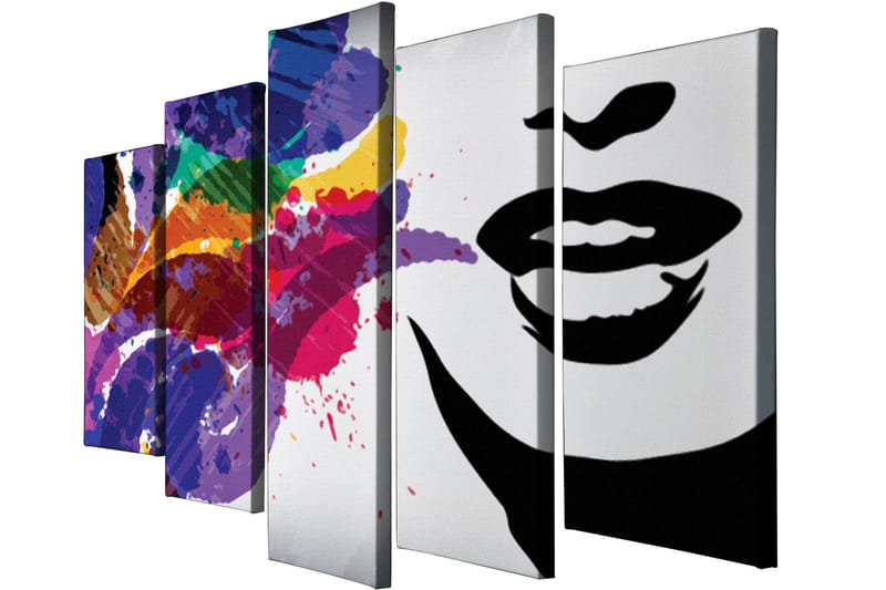 Dekorativ Canvastavla 5-Delar 70x20 cm - Flerfärgad - Inredning - Tavlor & konst - Canvastavlor