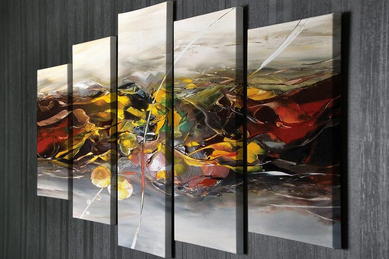 Dekorativ Canvastavla 5-Delar 70x20 cm - Flerfärgad - Inredning - Tavlor & konst - Canvastavlor