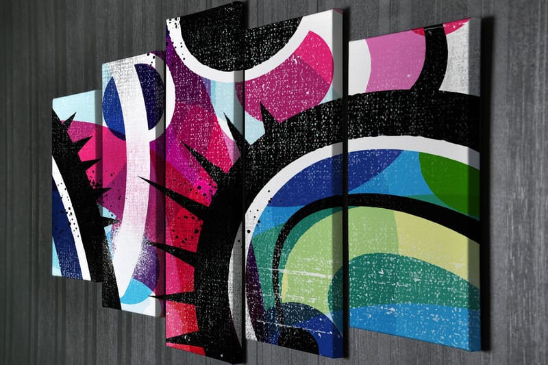 Dekorativ Canvastavla 5-Delar 70x20 cm - Flerfärgad - Inredning - Tavlor & konst - Canvastavlor