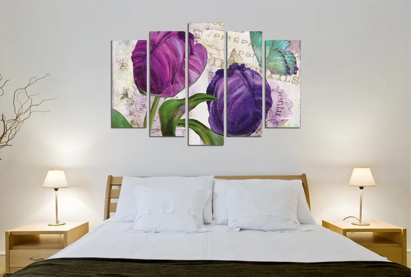 Dekorativ Canvastavla 5-Delar 70x20 cm, Flerfärgad