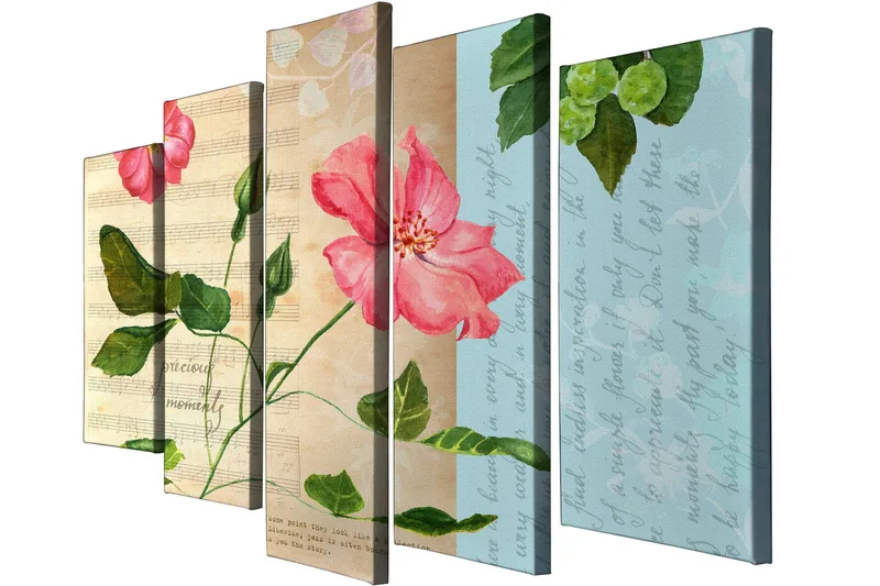Dekorativ Canvastavla 5-Delar 70x20 cm - Flerfärgad - Inredning - Tavlor & konst - Canvastavlor