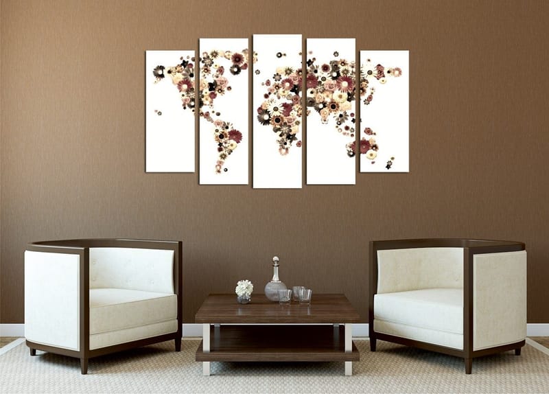 Dekorativ Canvastavla 5-Delar 70x20 cm, Flerfärgad