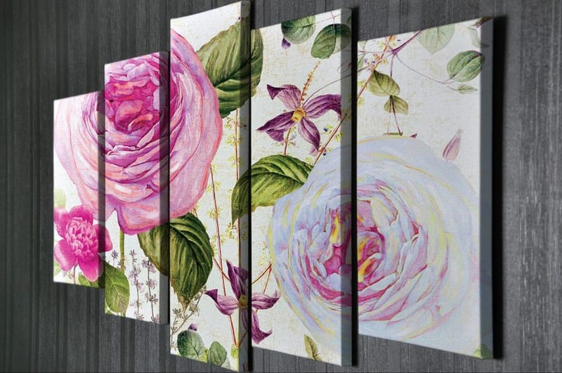 Dekorativ Canvastavla 5-Delar 70x20 cm - Flerfärgad - Inredning - Tavlor & konst - Canvastavlor