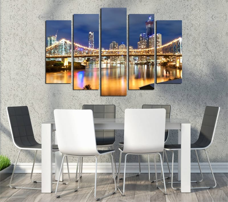 Dekorativ Canvastavla 5-Delar 70x20 cm, Flerfärgad