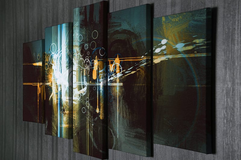 Dekorativ Canvastavla 5-Delar 70x20 cm - Flerfärgad - Inredning - Tavlor & konst - Canvastavlor