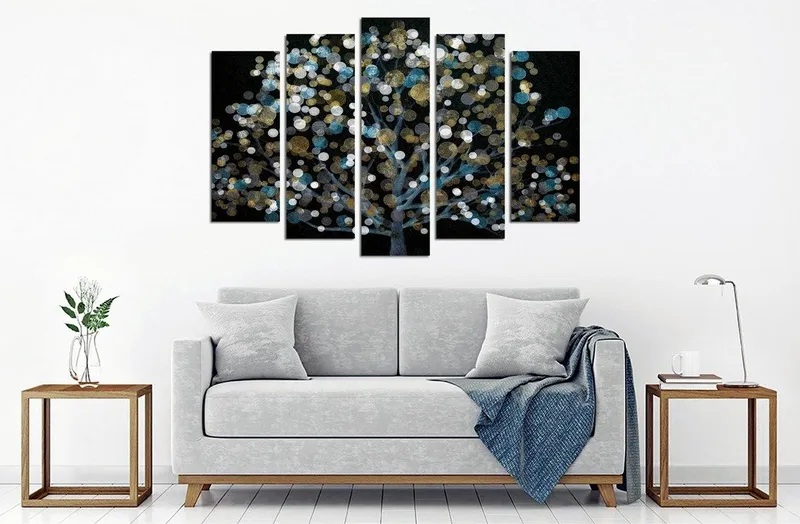 Dekorativ Canvastavla 5-Delar 70x20 cm, Flerfärgad