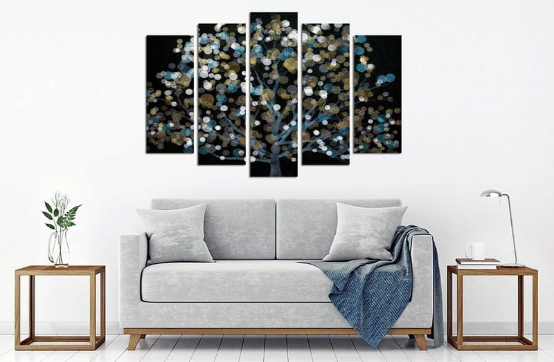 Dekorativ Canvastavla 5-Delar 70x20 cm, Flerfärgad