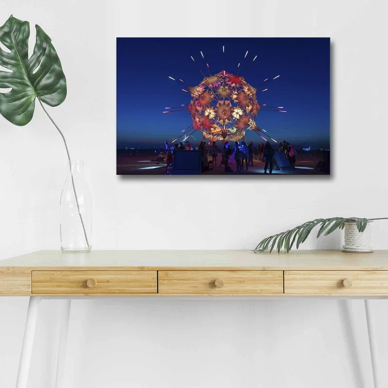 Dekorativ Canvastavla med LED 45x70 cm, Flerfärgad