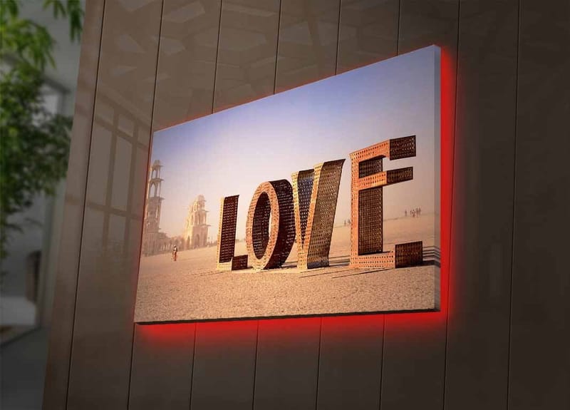 Dekorativ Canvastavla med LED 45x70 cm - Flerfärgad - Inredning - Tavlor & konst - Canvastavlor