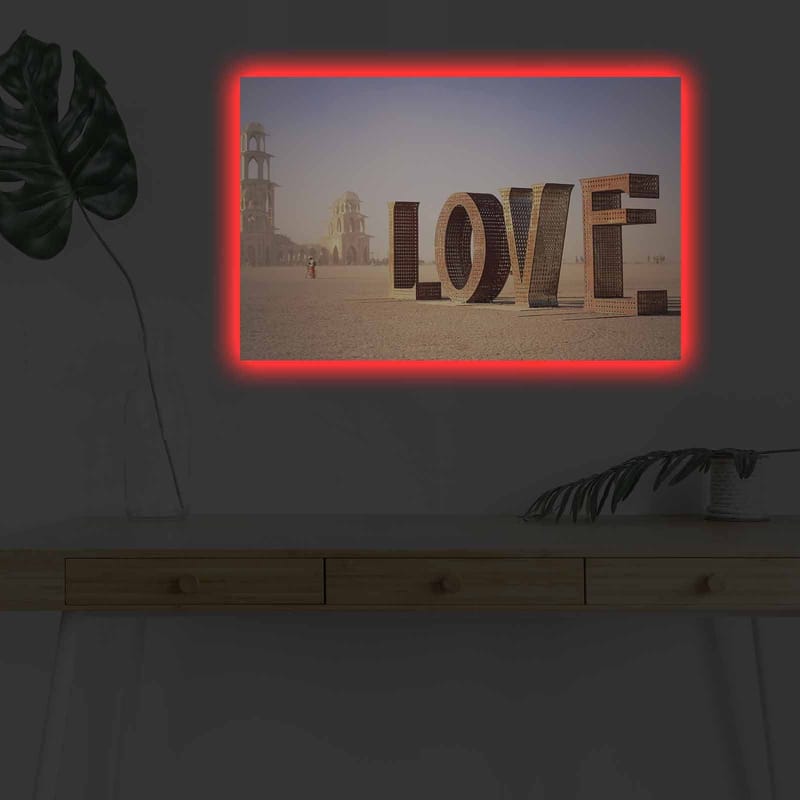 Dekorativ Canvastavla med LED 45x70 cm - Flerfärgad - Inredning - Tavlor & konst - Canvastavlor