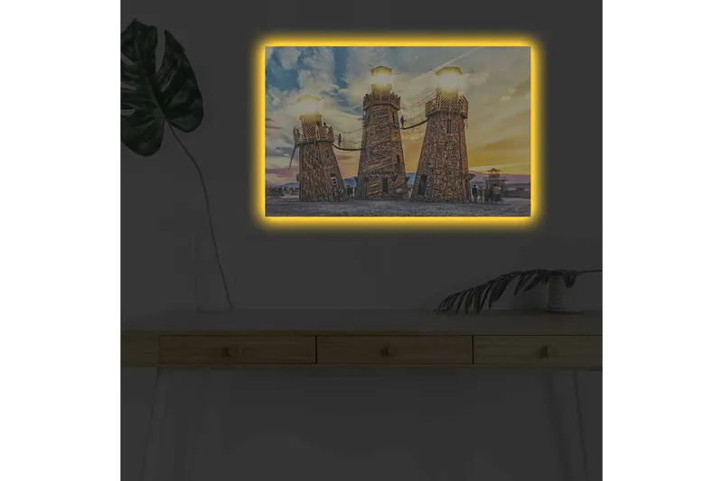 Dekorativ Canvastavla med LED 45x70 cm - Flerfärgad - Inredning - Tavlor & konst - Canvastavlor