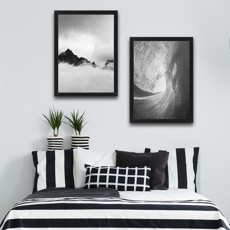 Dekorativ inramad målning 2-Delar 30x40 cm - Flerfärgad - Inredning - Tavlor & konst - Canvastavlor