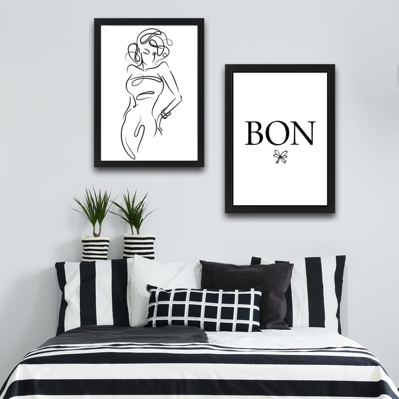 Dekorativ inramad målning 2-Delar 30x40 cm - Flerfärgad - Inredning - Tavlor & konst - Canvastavlor