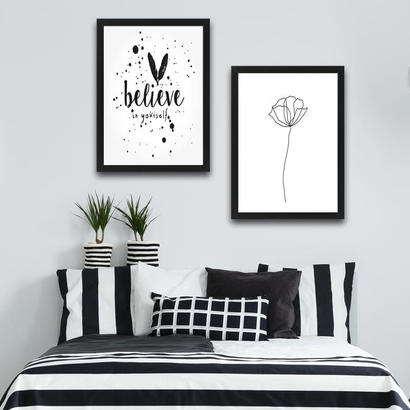 Dekorativ inramad målning 2-Delar 30x40 cm - Flerfärgad - Inredning - Tavlor & konst - Canvastavlor