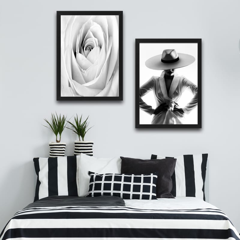 Dekorativ inramad målning 2-Delar 30x40 cm - Flerfärgad - Inredning - Tavlor & konst - Canvastavlor