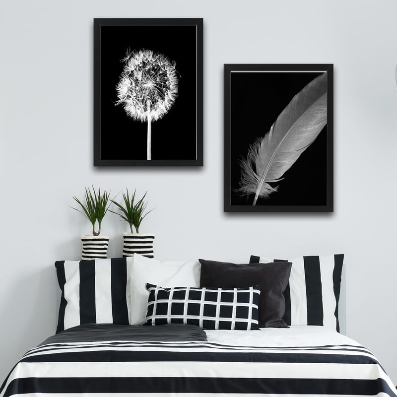 Dekorativ inramad målning 2-Delar 30x40 cm - Flerfärgad - Inredning - Tavlor & konst - Canvastavlor