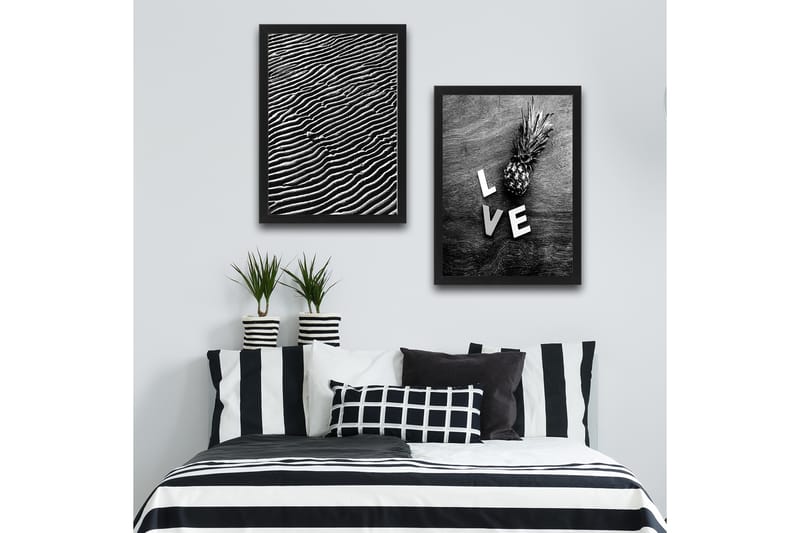 Dekorativ inramad målning 2-Delar 30x40 cm - Flerfärgad - Inredning - Tavlor & konst - Canvastavlor