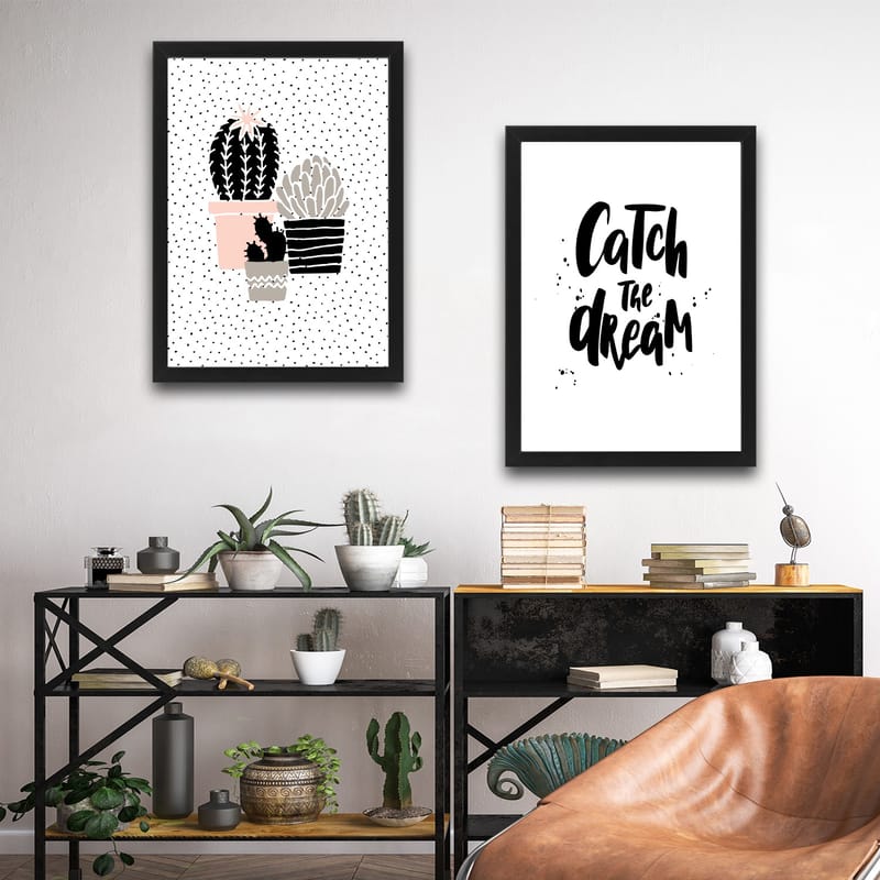 Dekorativ inramad målning 2-Delar 30x40 cm - Flerfärgad - Inredning - Tavlor & konst - Canvastavlor