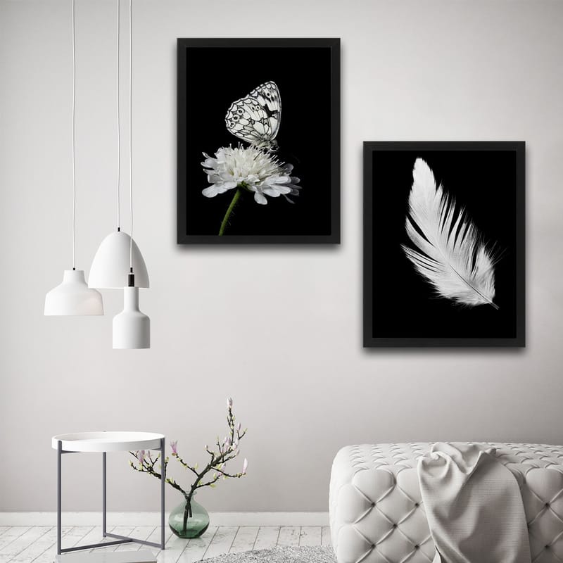 Dekorativ inramad målning 2-Delar 30x40 cm - Flerfärgad - Inredning - Tavlor & konst - Canvastavlor