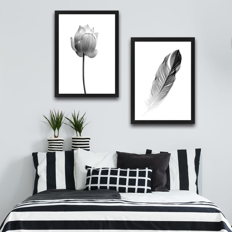 Dekorativ inramad målning 2-Delar 30x40 cm - Flerfärgad - Inredning - Tavlor & konst - Canvastavlor