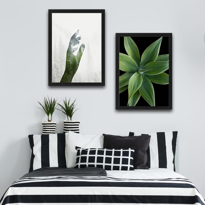 Dekorativ inramad målning 2-Delar 30x40 cm - Flerfärgad - Inredning - Tavlor & konst - Canvastavlor