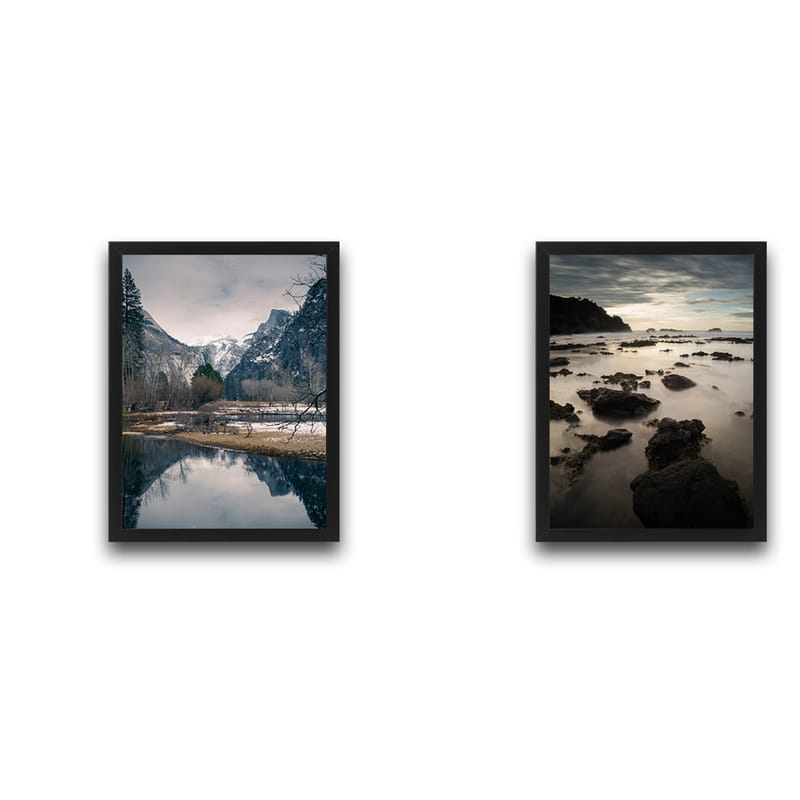 Dekorativ inramad målning 2-Delar 30x40 cm - Flerfärgad - Inredning - Tavlor & konst - Canvastavlor
