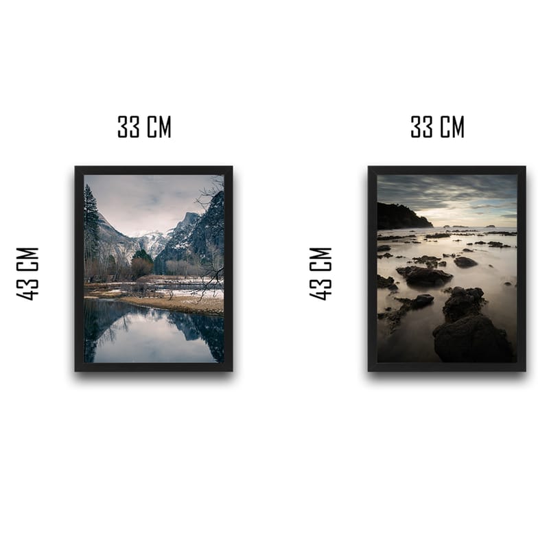 Dekorativ inramad målning 2-Delar 30x40 cm - Flerfärgad - Inredning - Tavlor & konst - Canvastavlor