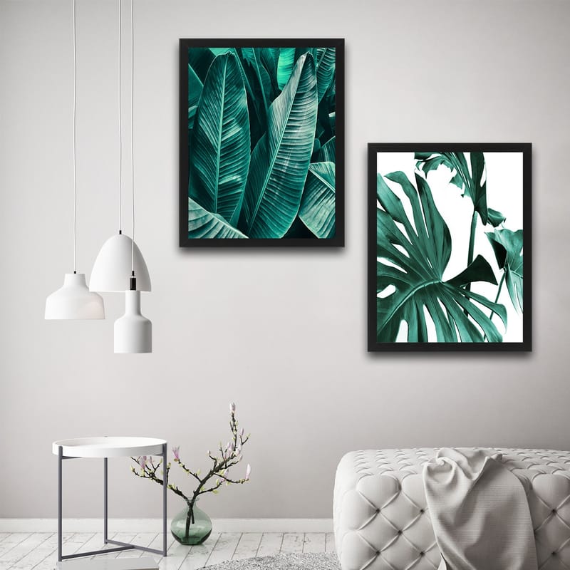 Dekorativ inramad målning 2-Delar 30x40 cm - Flerfärgad - Inredning - Tavlor & konst - Canvastavlor
