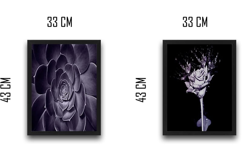 Dekorativ inramad målning 2-Delar 30x40 cm - Flerfärgad - Inredning - Tavlor & konst - Canvastavlor