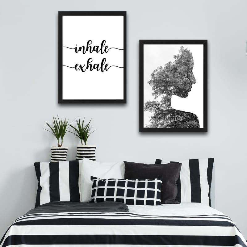 Dekorativ inramad målning 2-Delar 30x40 cm - Flerfärgad - Inredning - Tavlor & konst - Canvastavlor