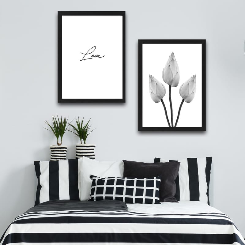 Dekorativ inramad målning 2-Delar 30x40 cm - Flerfärgad - Inredning - Tavlor & konst - Canvastavlor