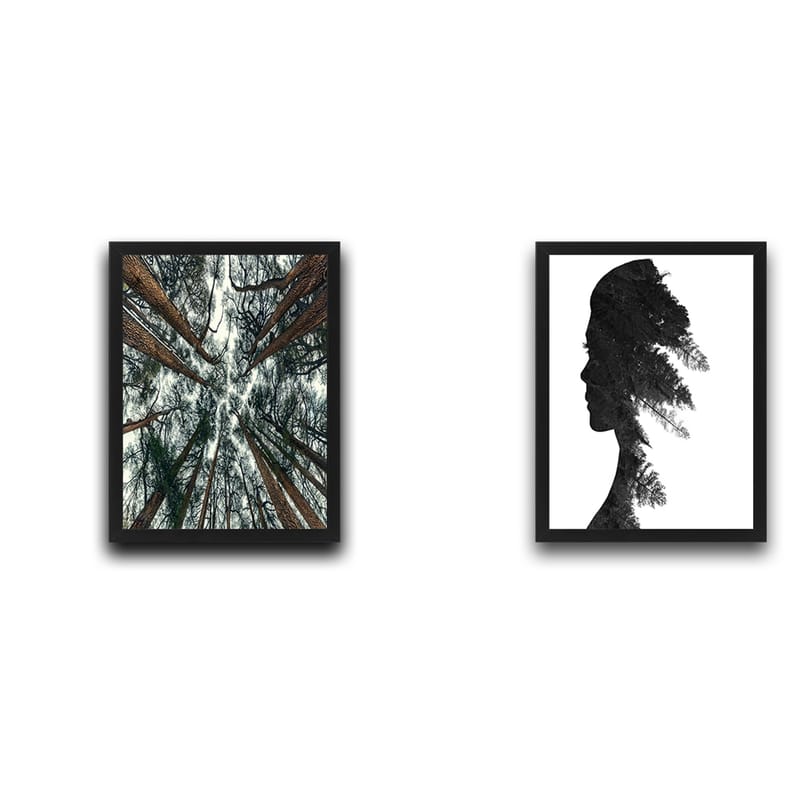 Dekorativ inramad målning 2-Delar 30x40 cm - Flerfärgad - Inredning - Tavlor & konst - Canvastavlor
