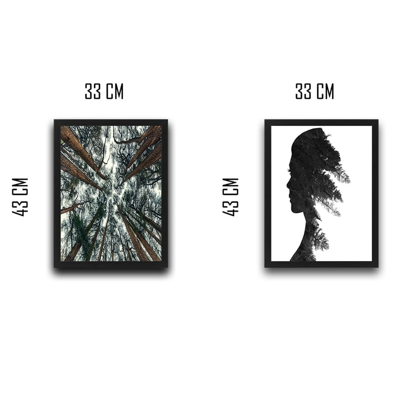 Dekorativ inramad målning 2-Delar 30x40 cm - Flerfärgad - Inredning - Tavlor & konst - Canvastavlor