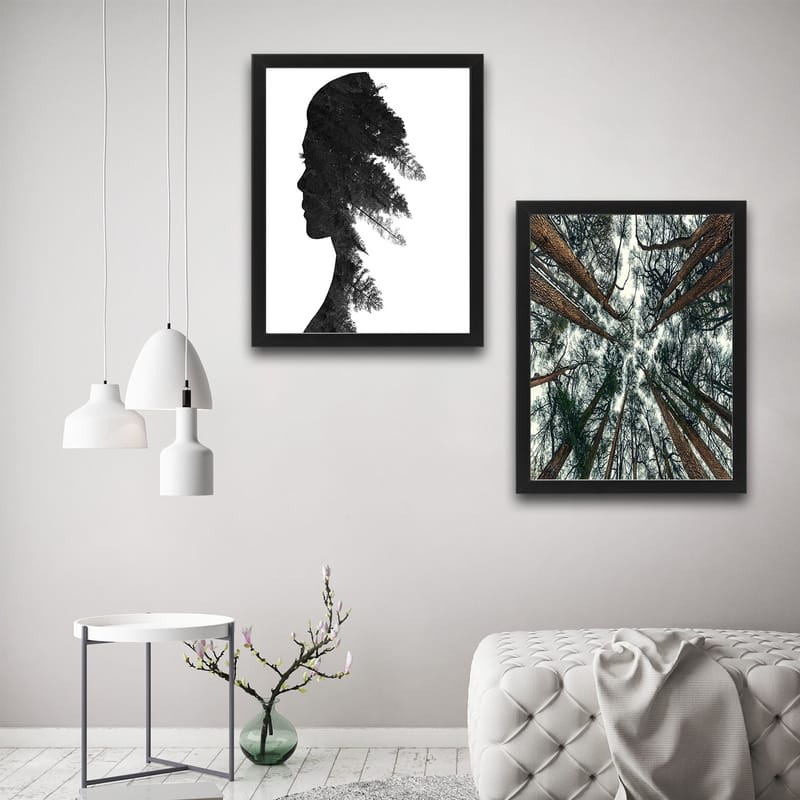 Dekorativ inramad målning 2-Delar 30x40 cm - Flerfärgad - Inredning - Tavlor & konst - Canvastavlor
