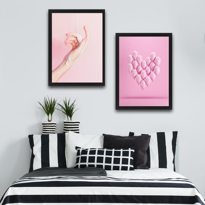 Dekorativ inramad målning 2-Delar 30x40 cm - Flerfärgad - Inredning - Tavlor & konst - Canvastavlor