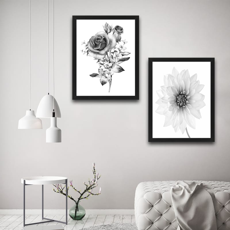 Dekorativ inramad målning 2-Delar 30x40 cm - Flerfärgad - Inredning - Tavlor & konst - Canvastavlor