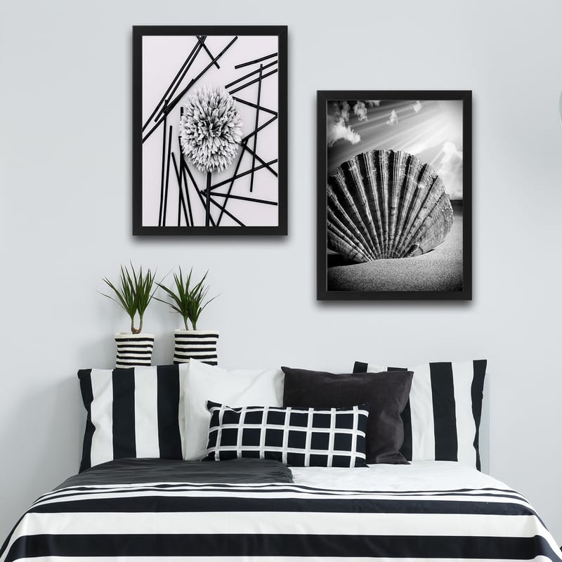 Dekorativ inramad målning 2-Delar 30x40 cm - Flerfärgad - Inredning - Tavlor & konst - Canvastavlor