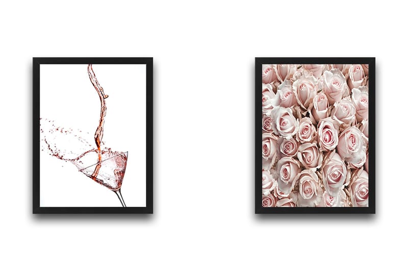 Dekorativ inramad målning 2-Delar 30x40 cm - Flerfärgad - Inredning - Tavlor & konst - Canvastavlor
