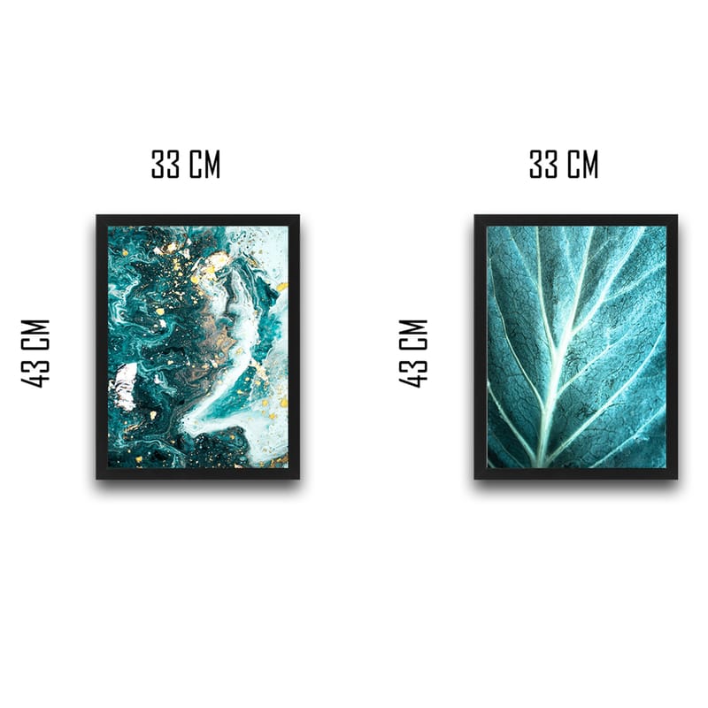 Dekorativ inramad målning 2-Delar 30x40 cm - Flerfärgad - Inredning - Tavlor & konst - Canvastavlor