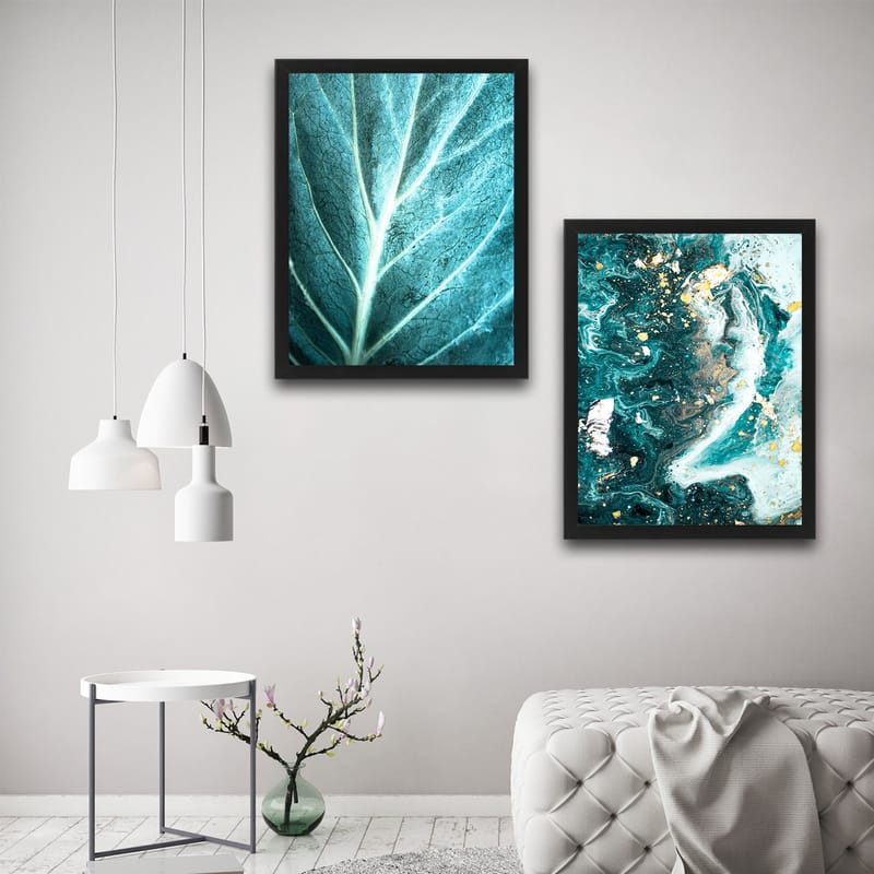 Dekorativ inramad målning 2-Delar 30x40 cm - Flerfärgad - Inredning - Tavlor & konst - Canvastavlor