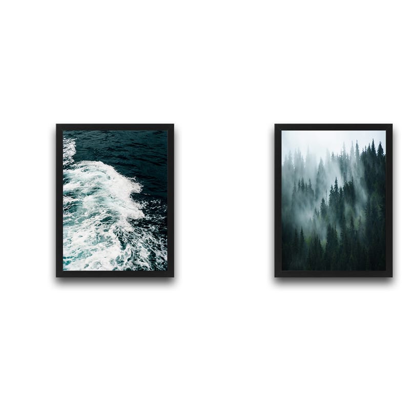 Dekorativ inramad målning 2-Delar 30x40 cm - Flerfärgad - Inredning - Tavlor & konst - Canvastavlor