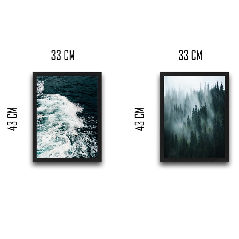 Dekorativ inramad målning 2-Delar 30x40 cm - Flerfärgad - Inredning - Tavlor & konst - Canvastavlor