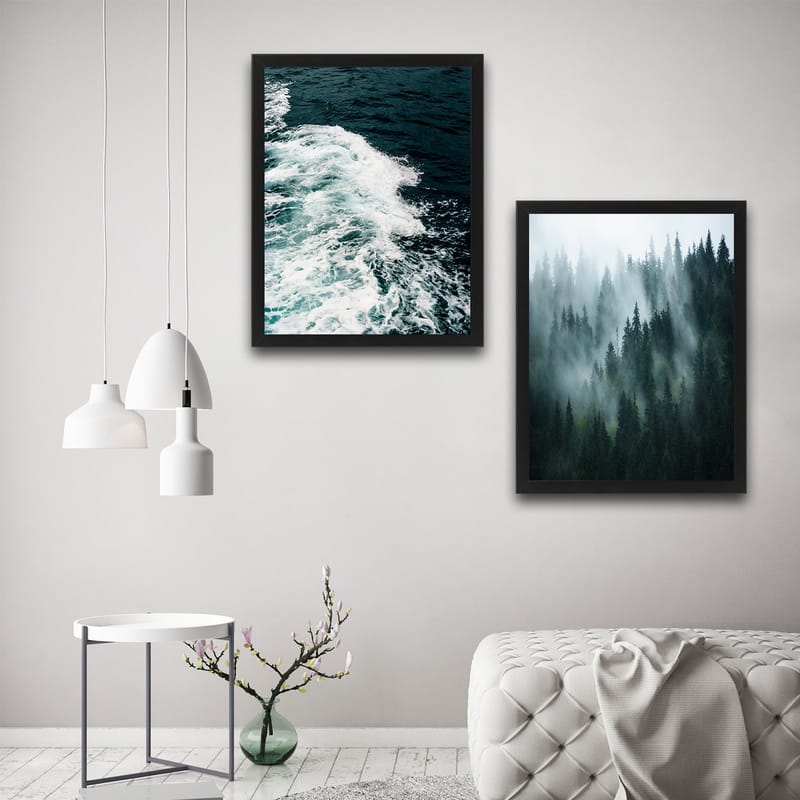 Dekorativ inramad målning 2-Delar 30x40 cm - Flerfärgad - Inredning - Tavlor & konst - Canvastavlor