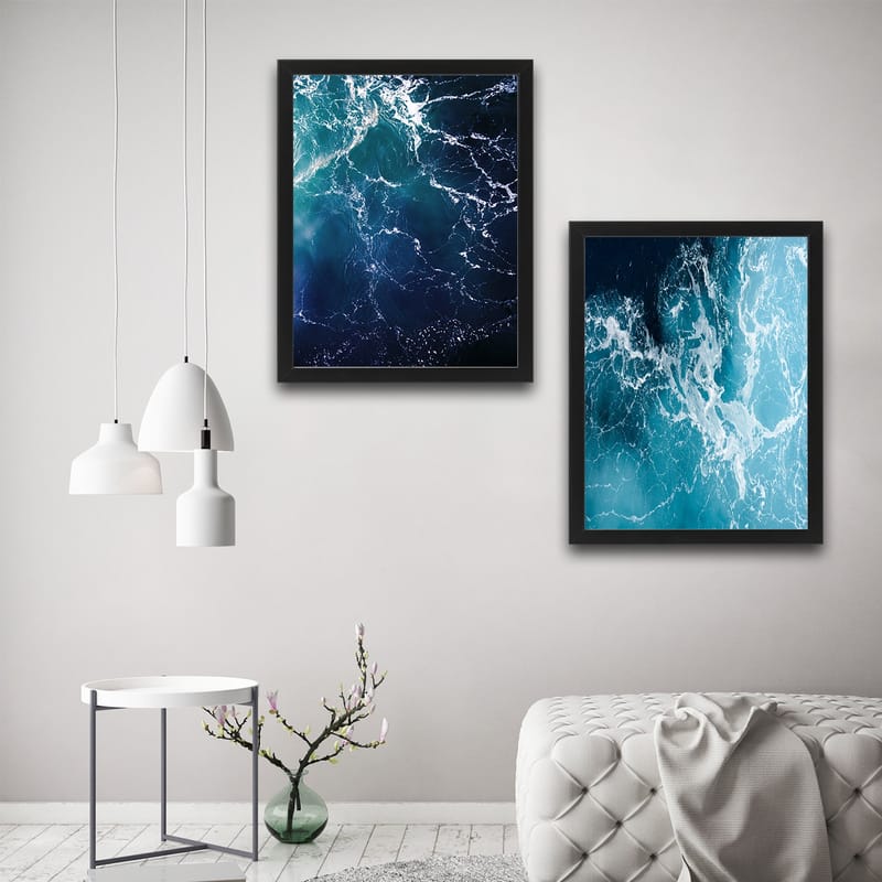 Dekorativ inramad målning 2-Delar 30x40 cm - Flerfärgad - Inredning - Tavlor & konst - Canvastavlor