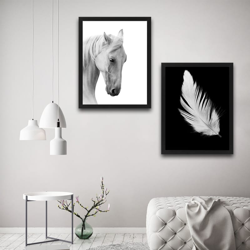 Dekorativ inramad målning 2-Delar 30x40 cm - Flerfärgad - Inredning - Tavlor & konst - Canvastavlor