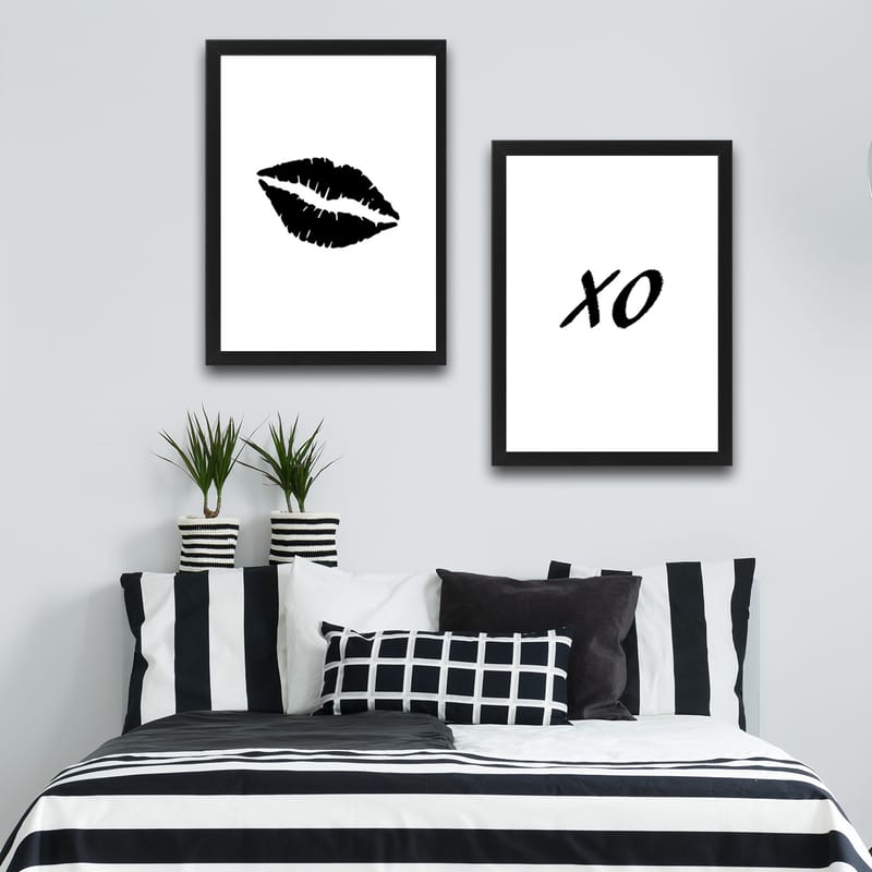Dekorativ inramad målning 2-Delar 30x40 cm - Flerfärgad - Inredning - Tavlor & konst - Canvastavlor