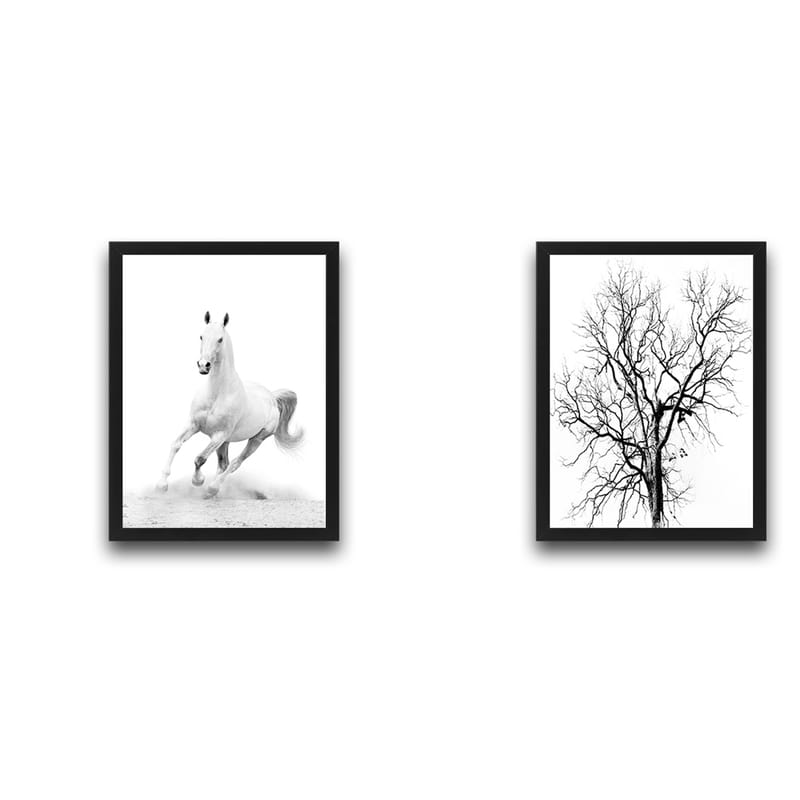 Dekorativ inramad målning 2-Delar 30x40 cm - Flerfärgad - Inredning - Tavlor & konst - Canvastavlor
