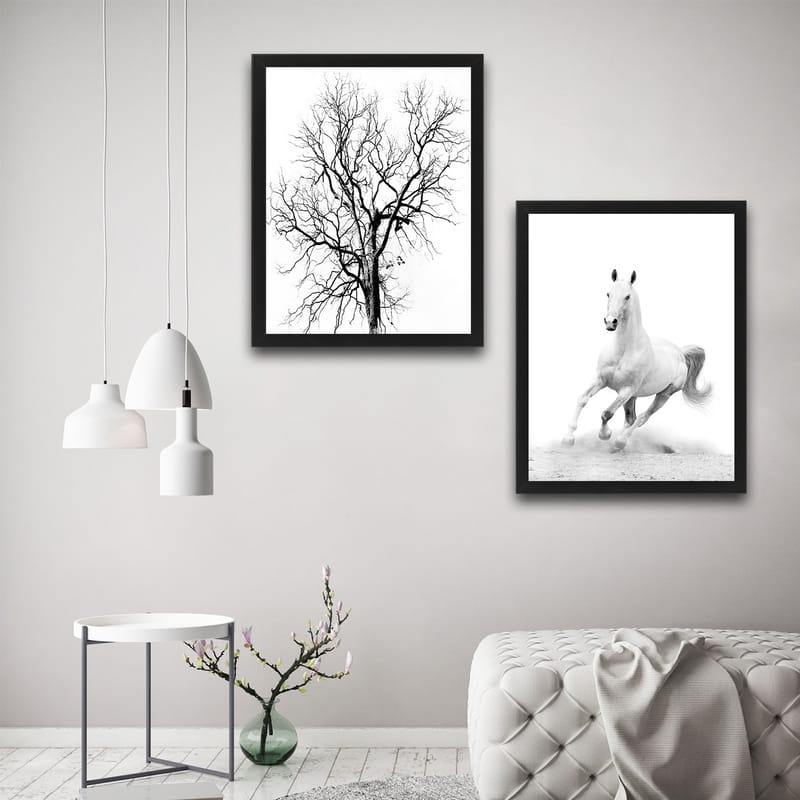 Dekorativ inramad målning 2-Delar 30x40 cm - Flerfärgad - Inredning - Tavlor & konst - Canvastavlor