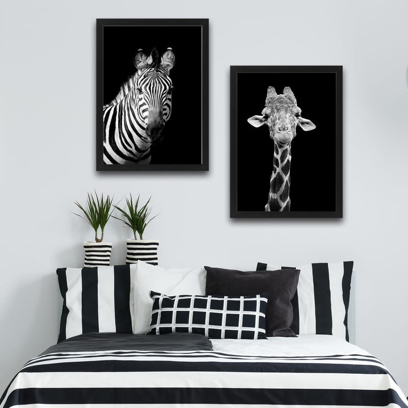 Dekorativ inramad målning 2-Delar 30x40 cm - Flerfärgad - Inredning - Tavlor & konst - Canvastavlor